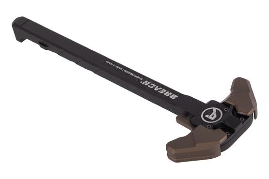 Aero Precision BREACH AR15 Ambi Charging Handle in Kodiak Brown has a reinforced 7075-T6 aluminum bar.
